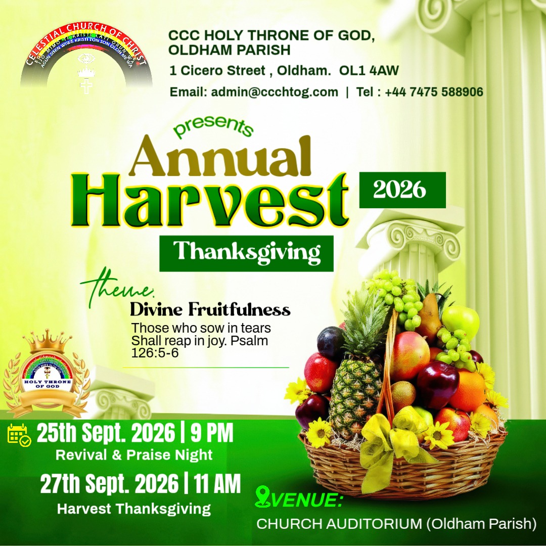 Annual Harvest Thanksgiving 2026 – Divine Fruitfulness flyer