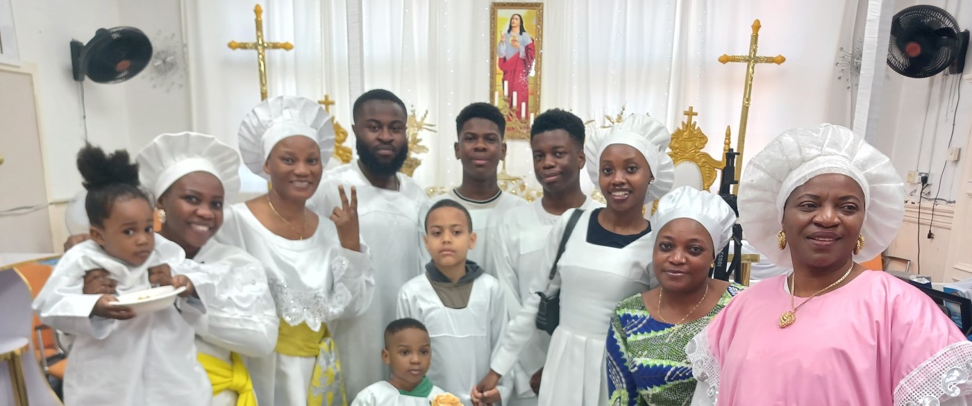 Members of the parish gathered together in church